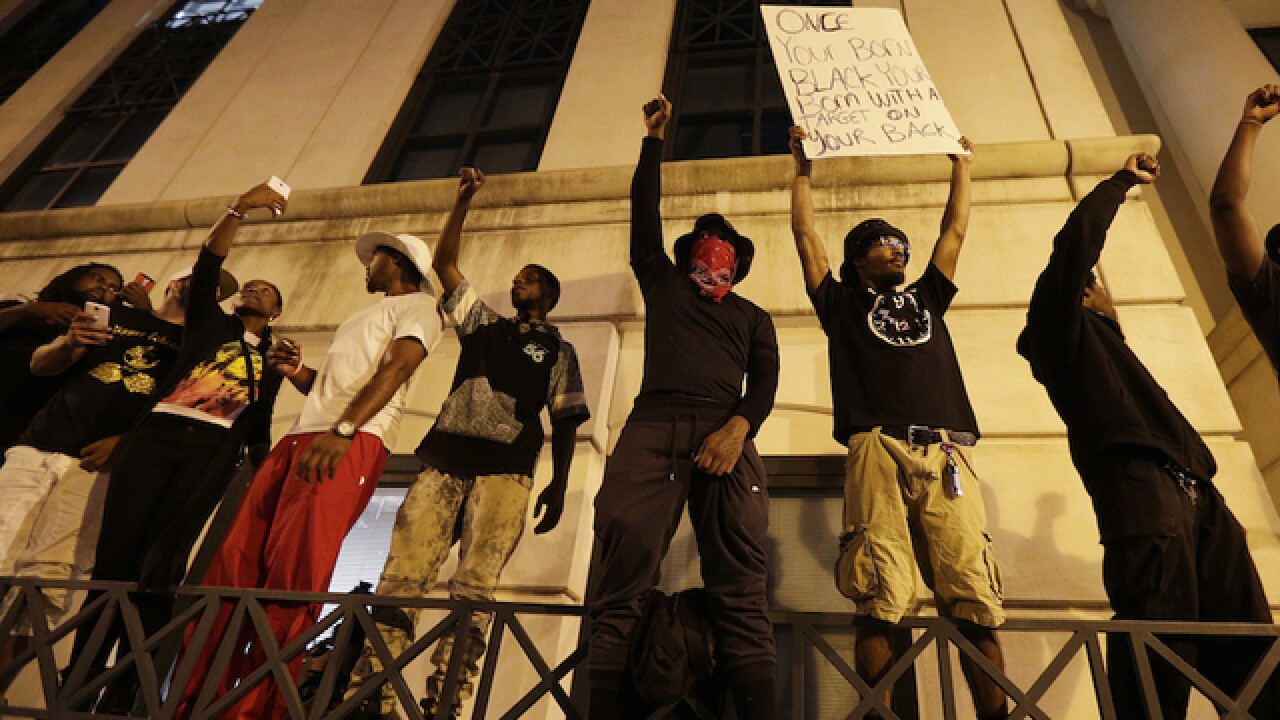 Black Lives Matter protests remained peaceful in Charlotte on Thursday