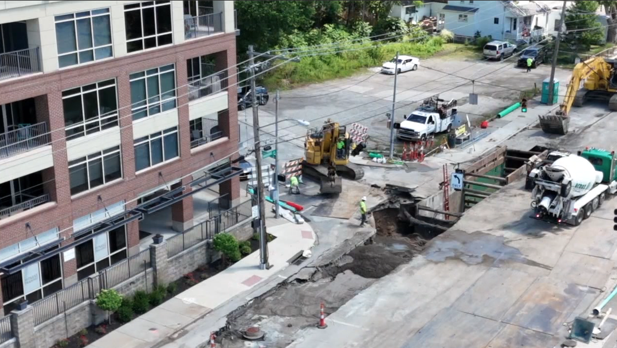 Construction on Riverside Drive and Collins Avenue.