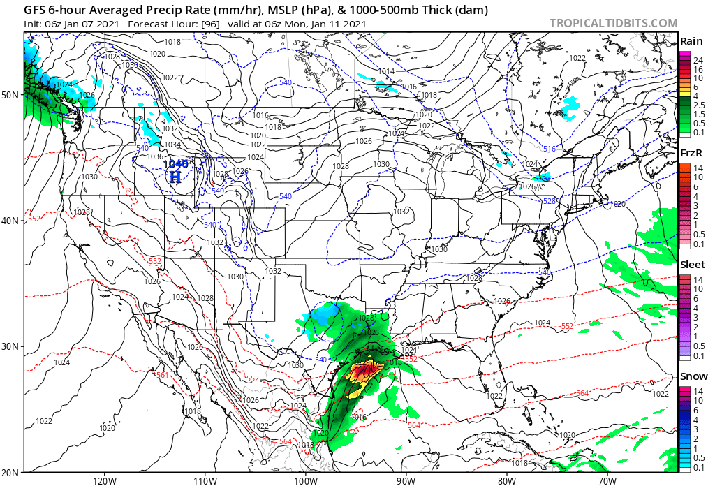Surface Forecast Valid Sunday Night