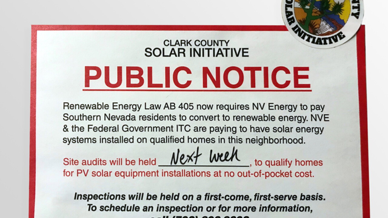 Solar Program Notice Clark County warns of 'deceptive' solar notice
