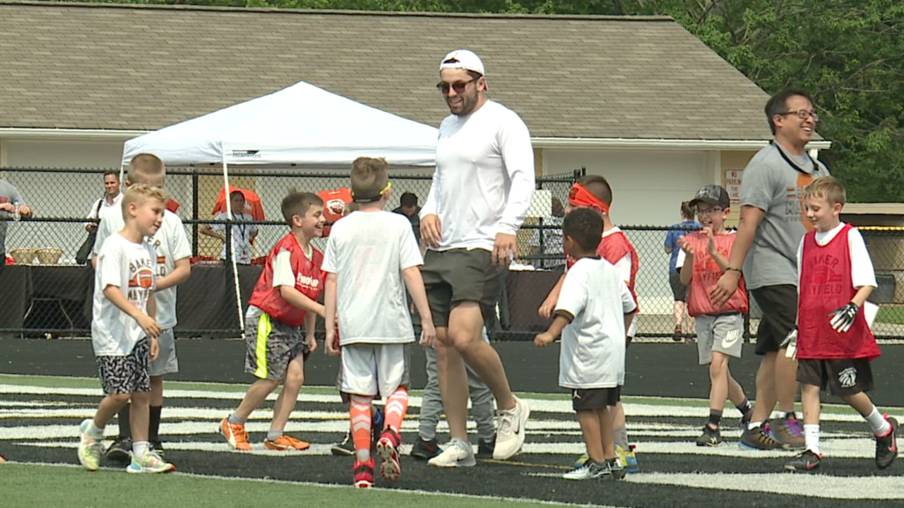 Baker Mayfield Hosts Youth Football Camp In Mayfield Heights