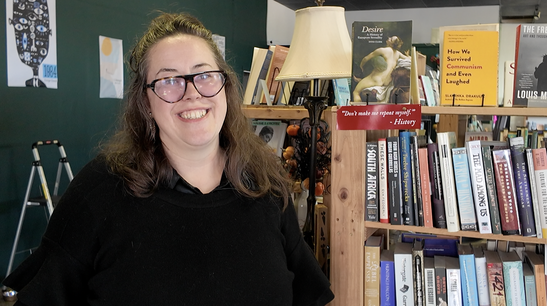 Caroline Crew, Co-Owner Turnsol Books and Coffee & Friend of Rhegan’s