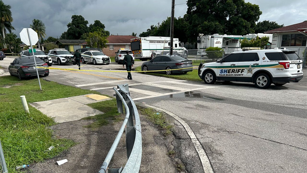 A man, accused of attacking a woman, was shot by Palm Beach County deputies in Belle Glade on Oct. 9, 2025.