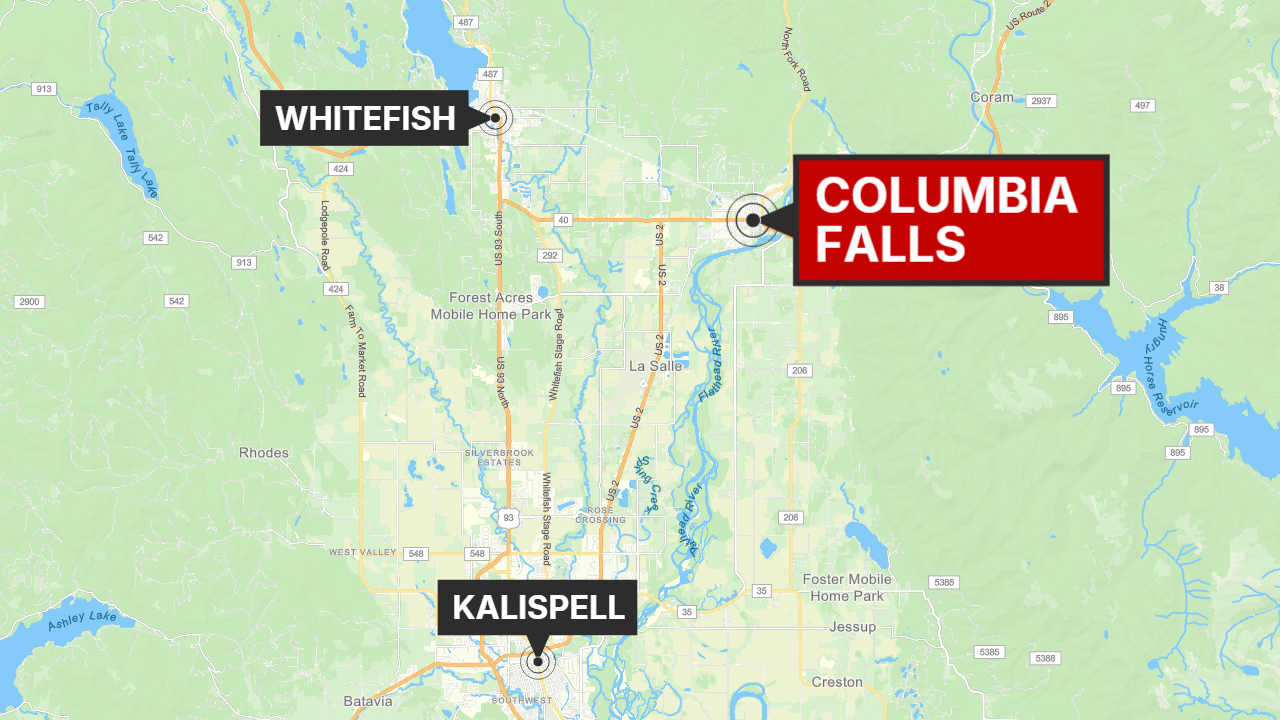 Columbia Falls, Montana map