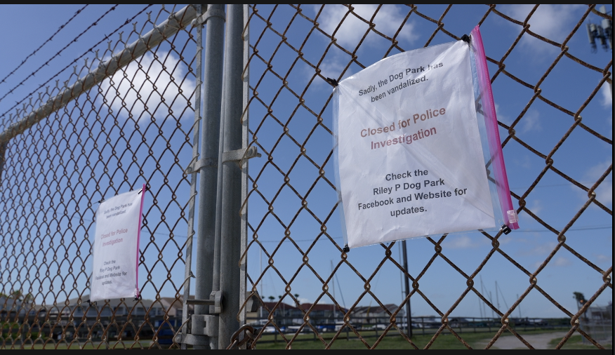 police are investigating a dog park that was vandalized