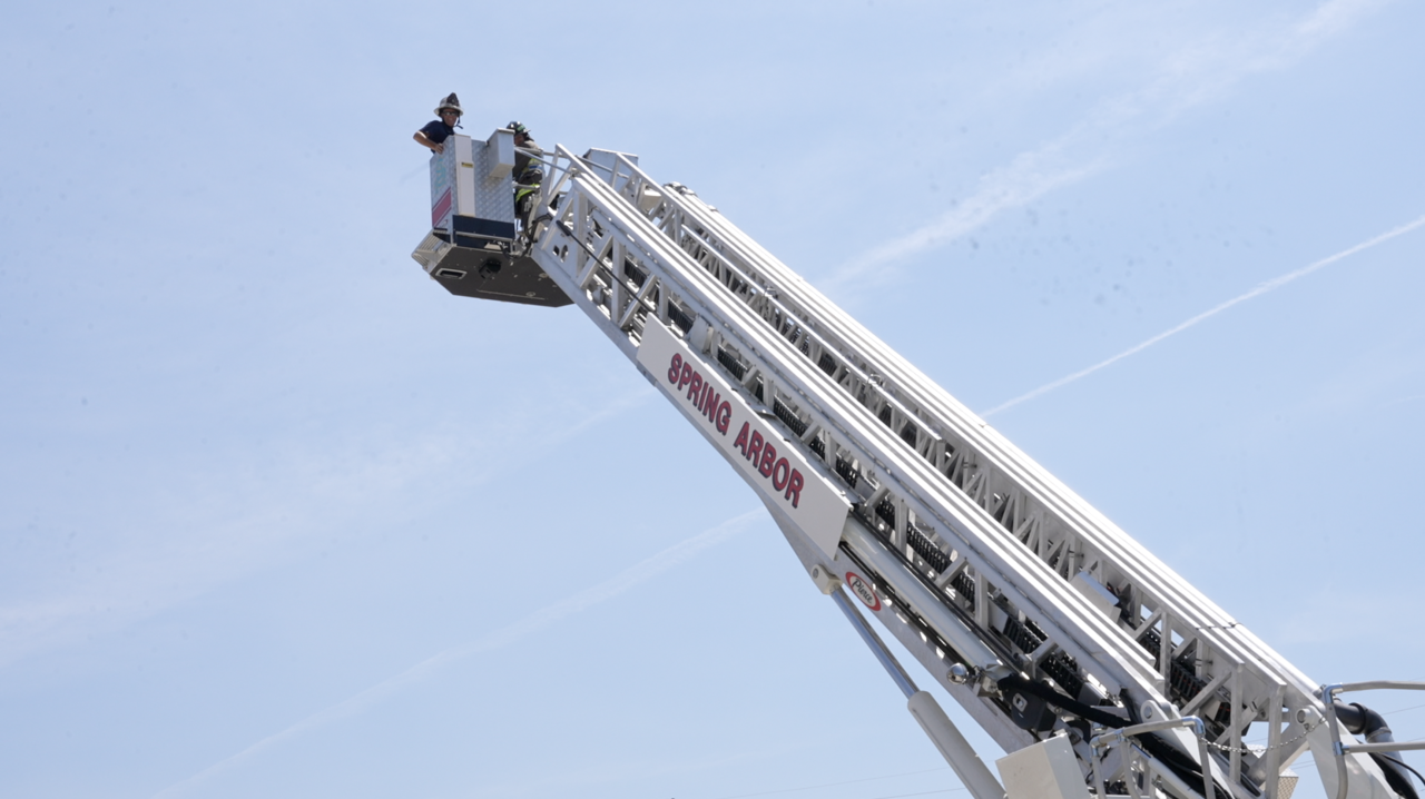 Tower ride during Future Female First Responder Camp
