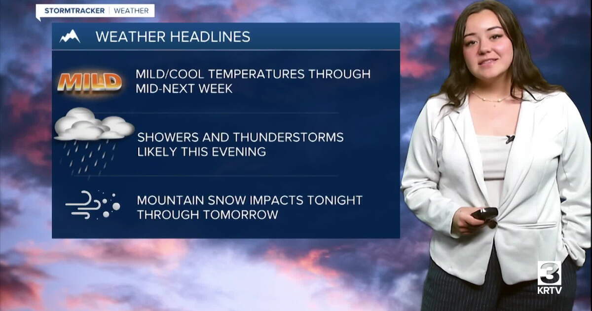 Showers and thunderstorms tonight, mild conditions next week