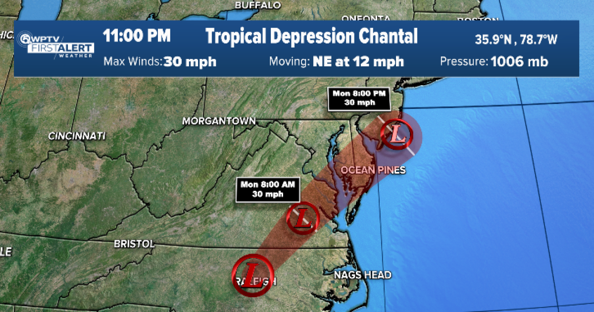 Chantal makes landfall in SC, weakens back into tropical depression