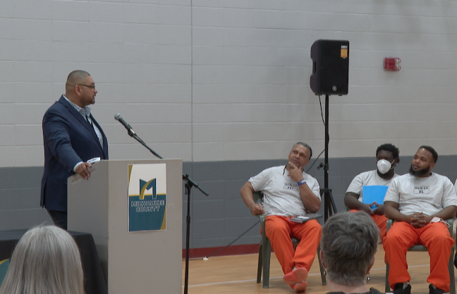 Ruben Gaona speaks to My Way Out participants