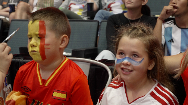 Spain and Argentina face paint