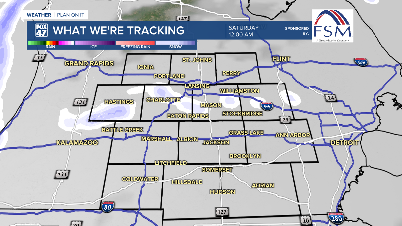 Chance to see some snow showers move through our neighborhoods late Friday evening as winds briefly turn out of the northwest