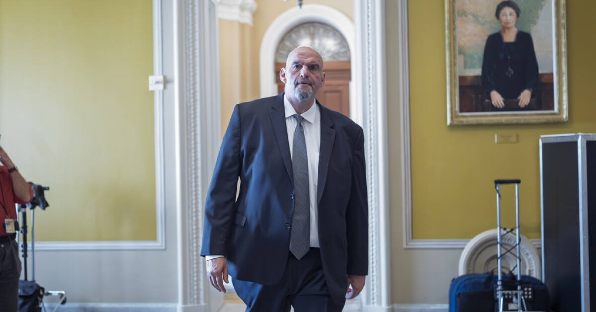 Sen. John Fetterman hospitalized after fall, his office says