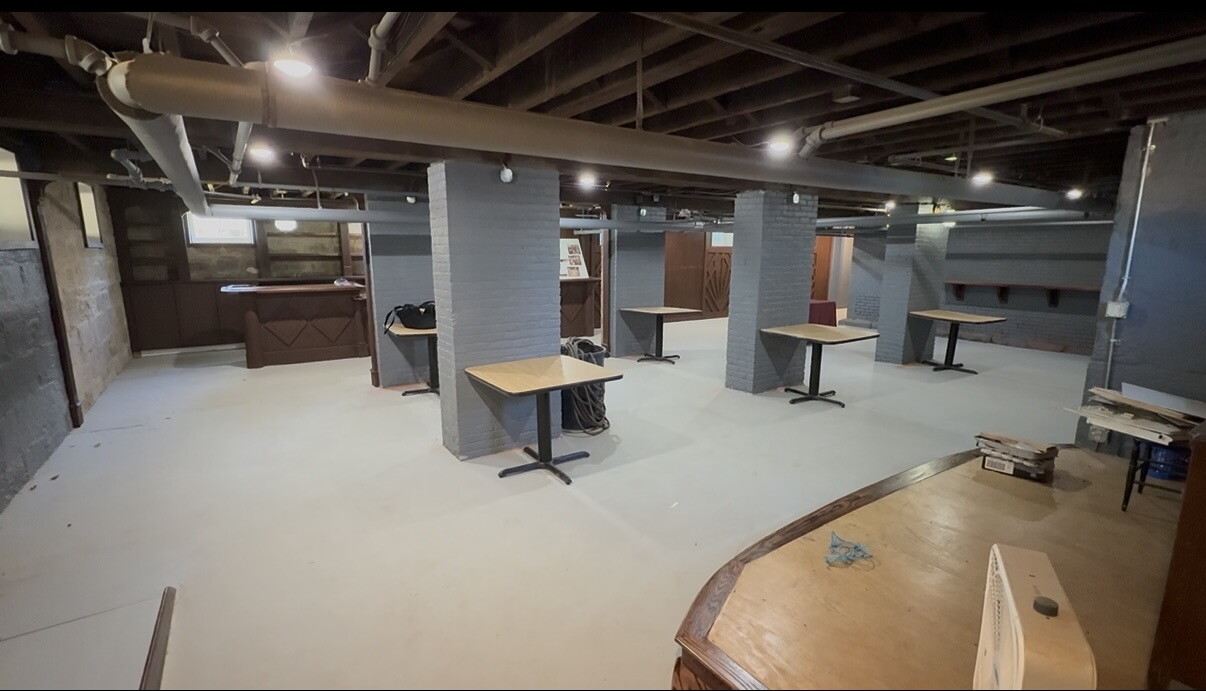 Inside of the speakeasy pub opening in basement of the Lake County History Center