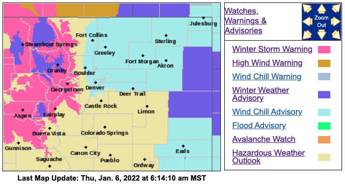 NWS Boulder 6:14am Jan 6 2022