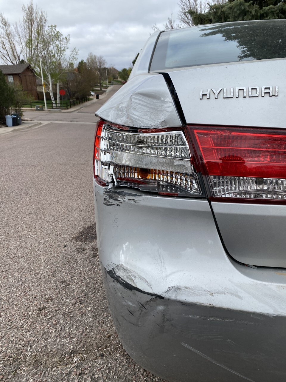 Damage to first vehicle
