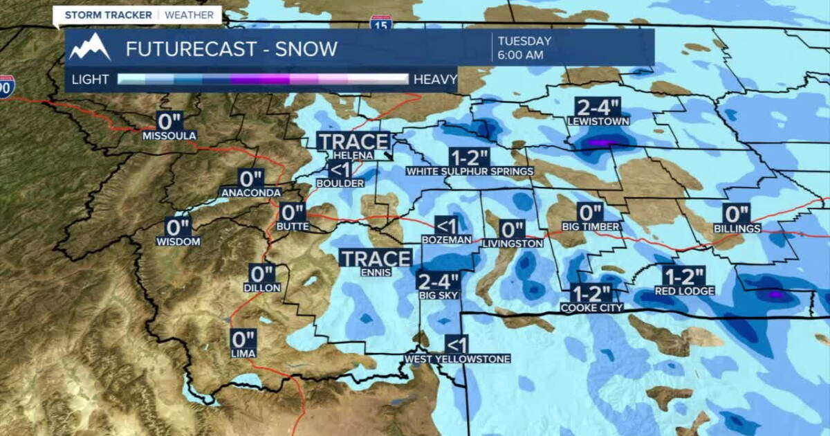 Scattered light snow for Monday