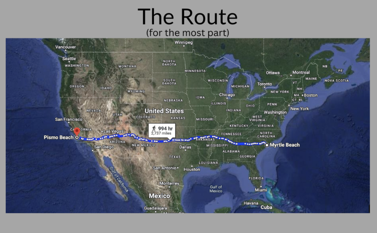 Ranger Kielak's tentative route