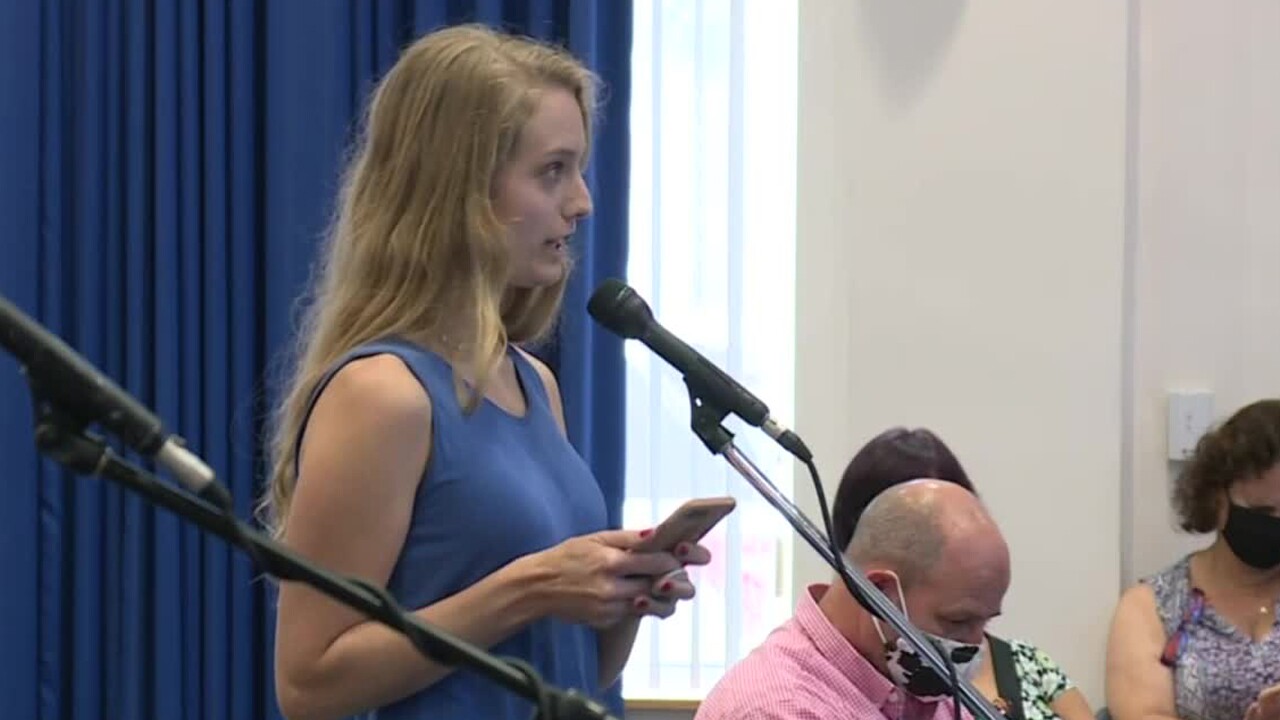 A Martin County resident speaks in opposition to a proposed mask mandate during a meeting held July 7, 2020.