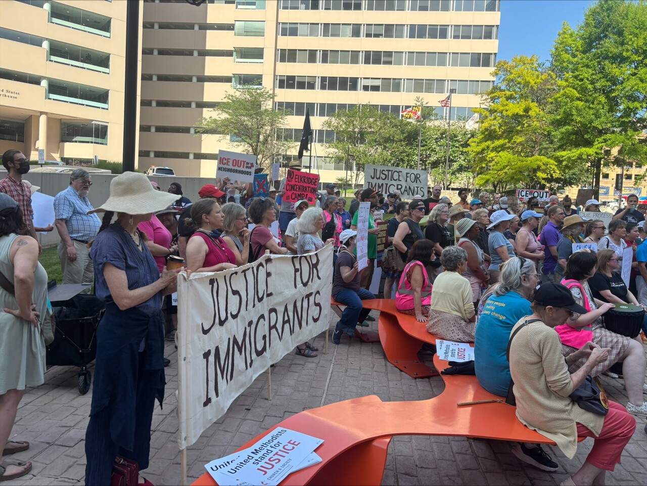 Anti-ICE Elkridge facility rally