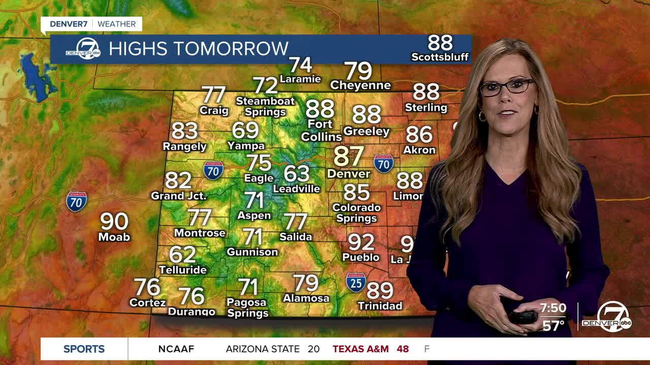 Highs on Monday for Colorado