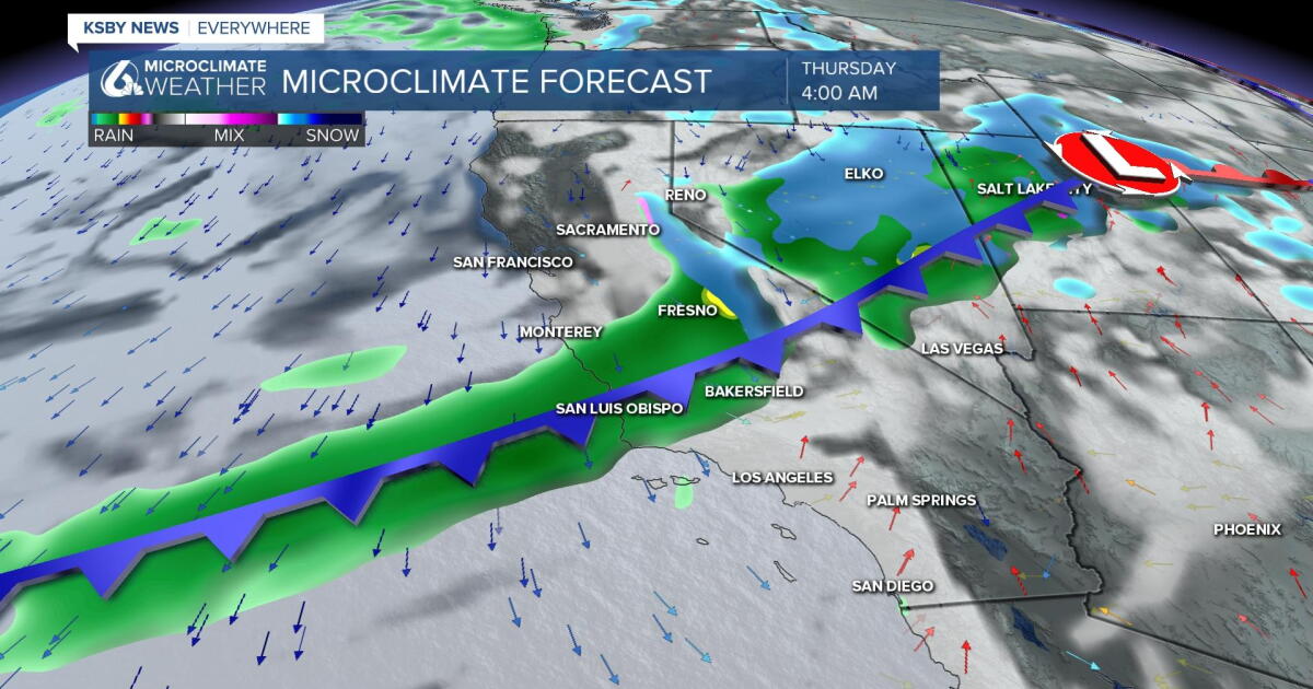 Rain chances for the Central Coast