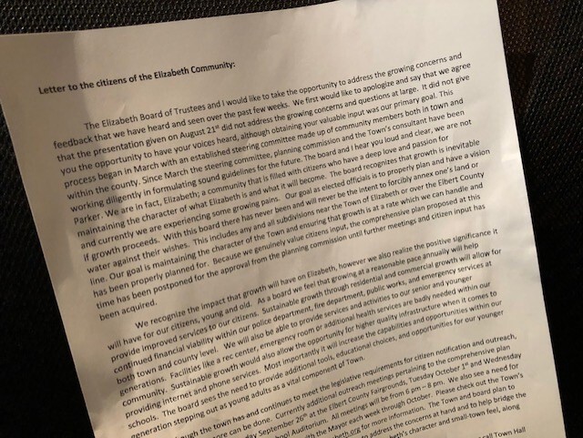 Elizabeth Mayor Letter