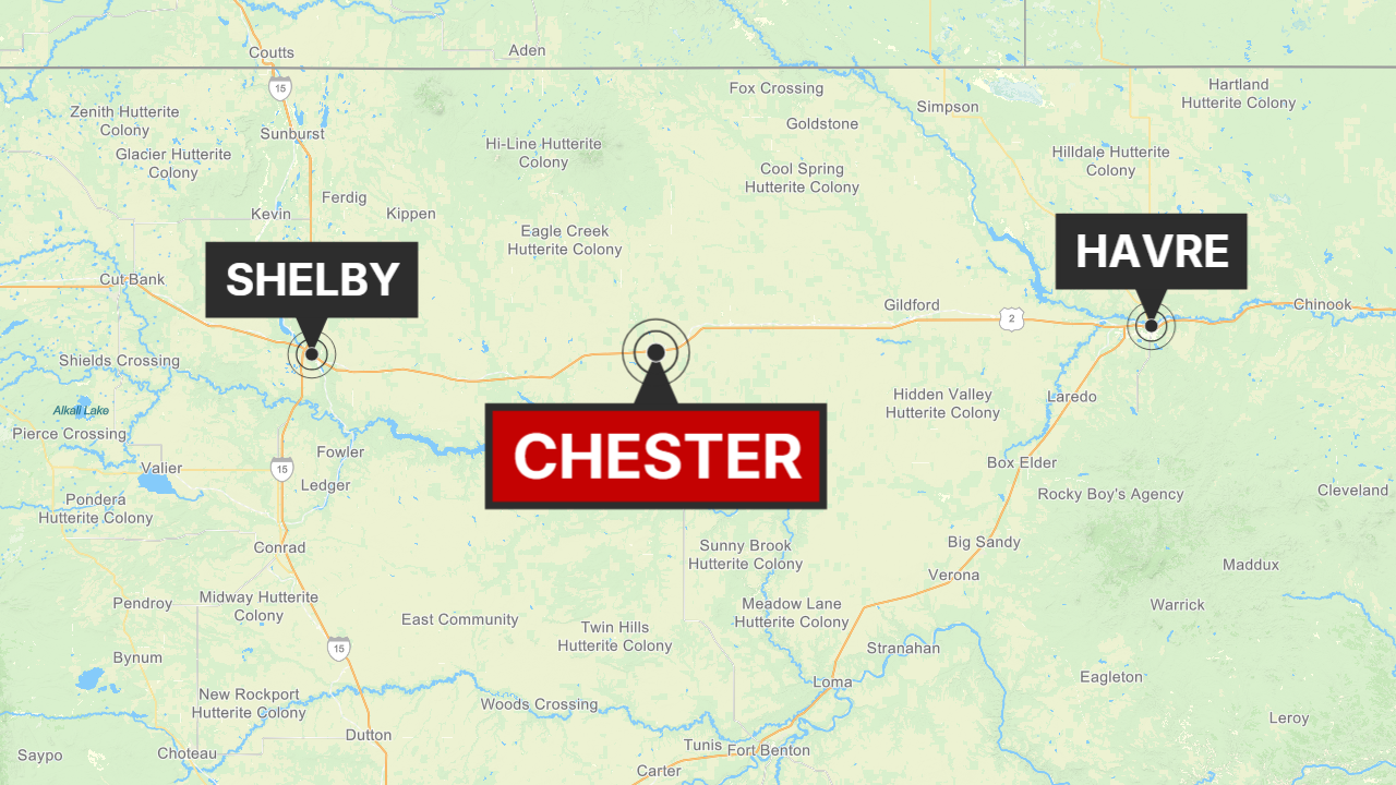 Chester, Montana map