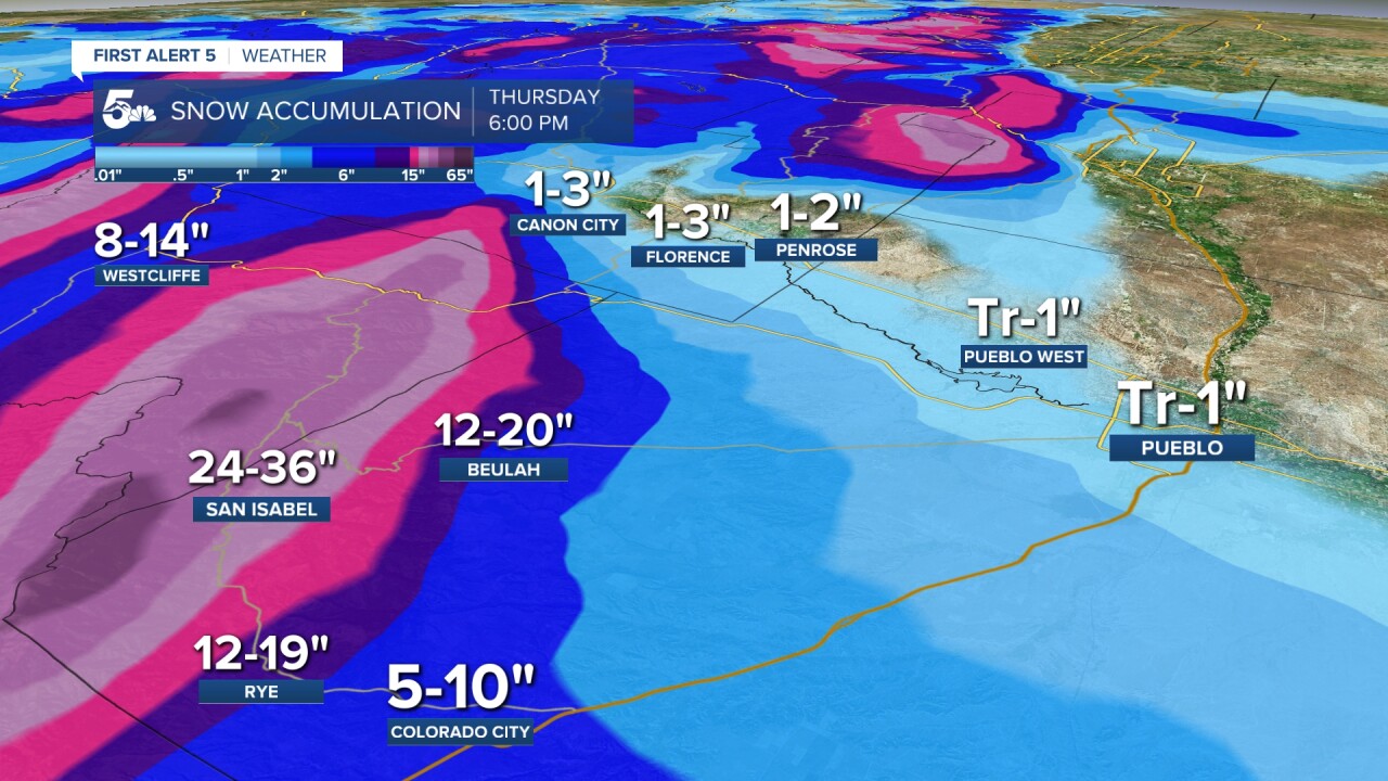 Arkansas River Valley Snow Map
