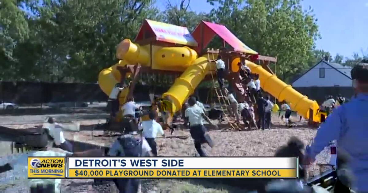 40K playground donated to Detroit elementary school