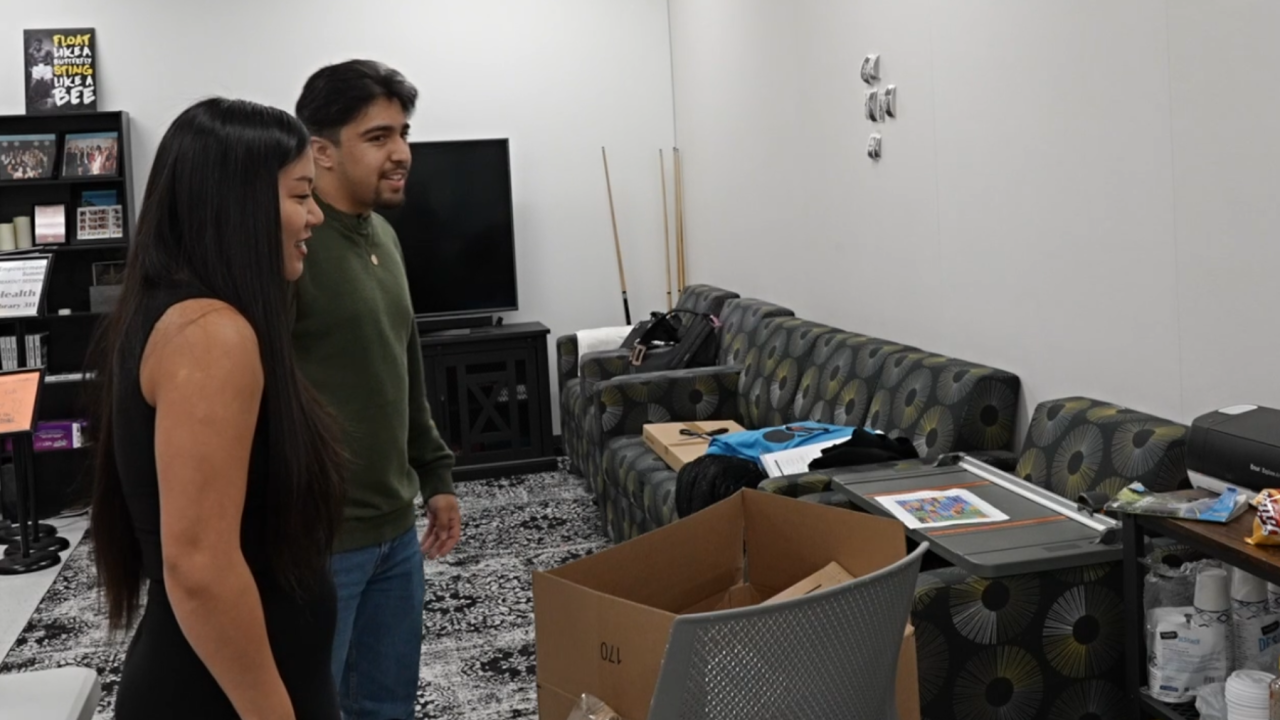 Neighborhood News Reporter Raquel Calo interviewing Saul Acosta, a Freshman at Taft College. Acosta is optimistic the new President will be a good fit.