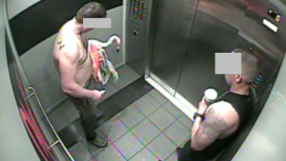 Footage shows a man holding one of the flamingos from the Flamingo Las Vegas Hotel & Casino.