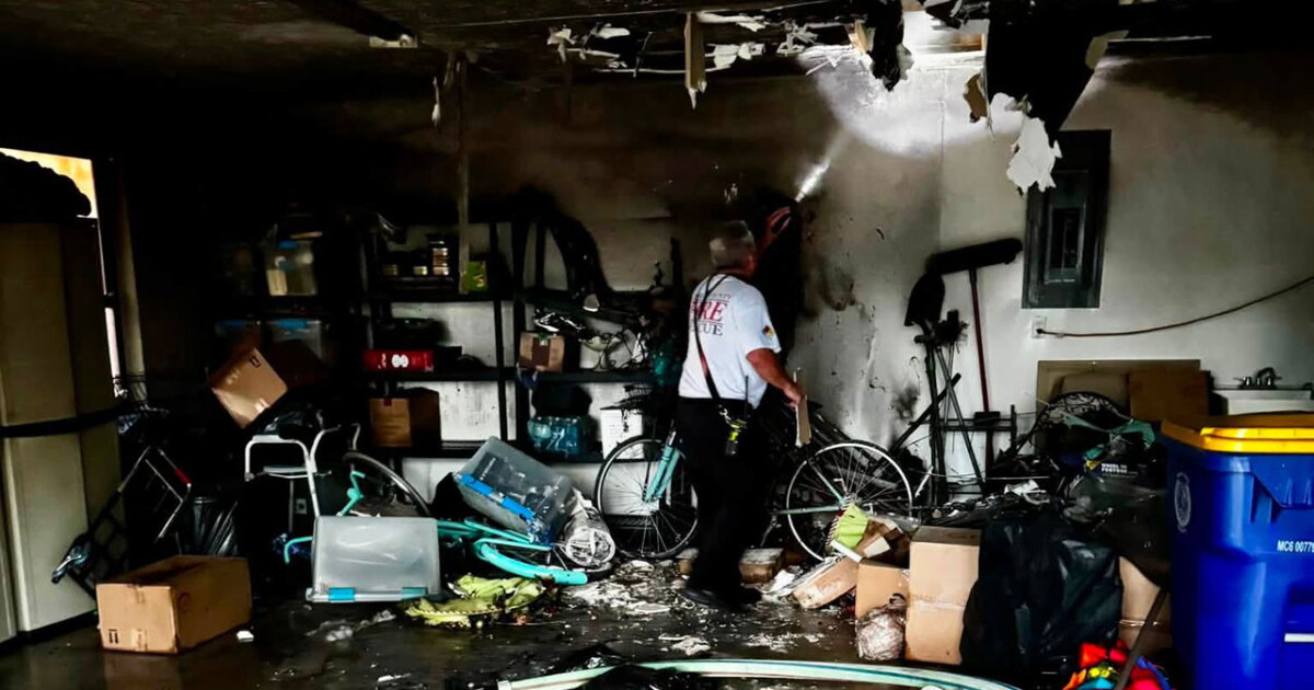 2 people, dog safe after garage fire sparks from lithium-ion battery in Jensen Beach