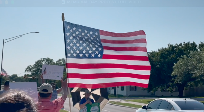 Brazos County Veterans protest proposed cuts, policies affecting service members