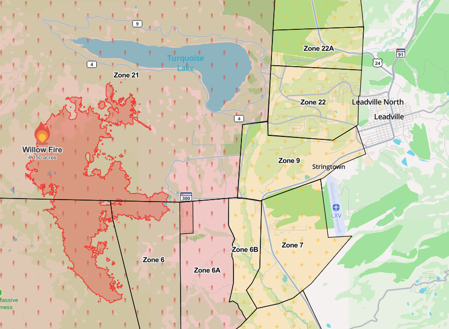 Willow Fire map as of July 6 2026 at 5pm