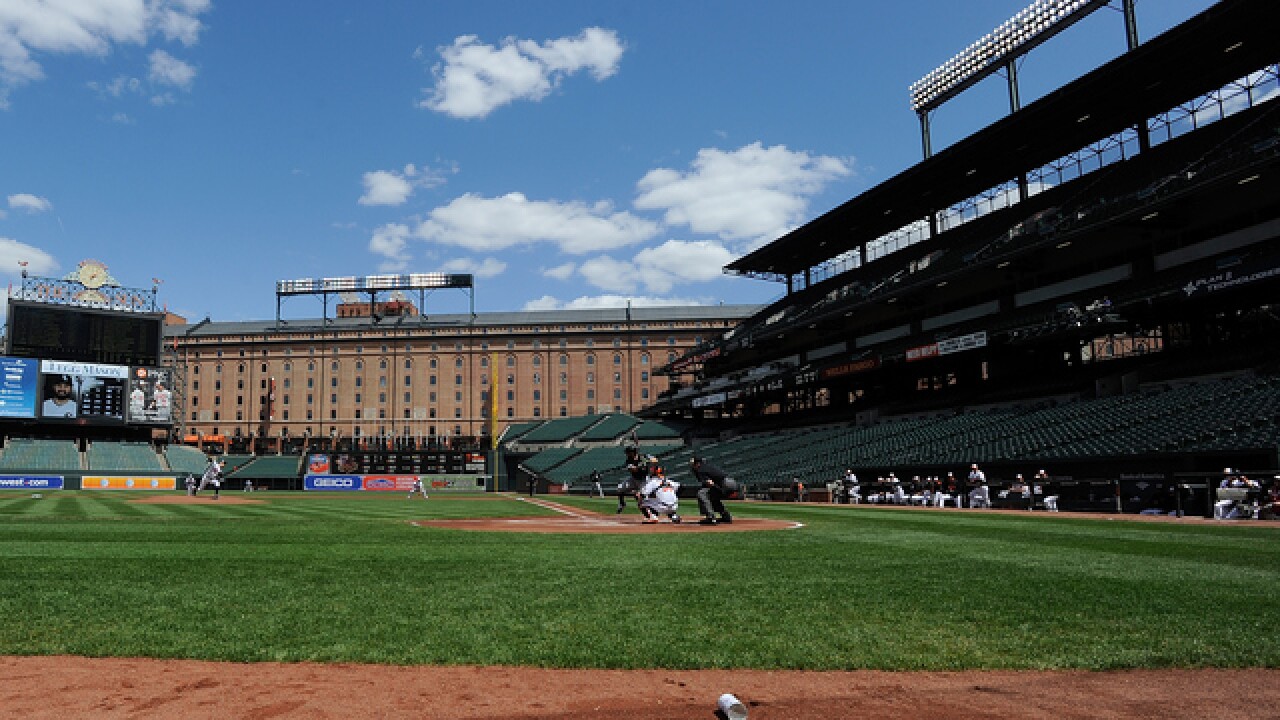 PHOTOS: First MLB game without fans played