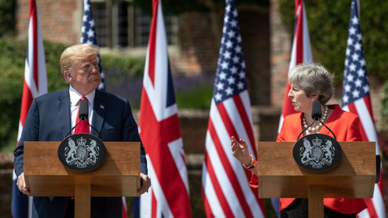 British PM Theresa May says Trump advised her to sue the EU