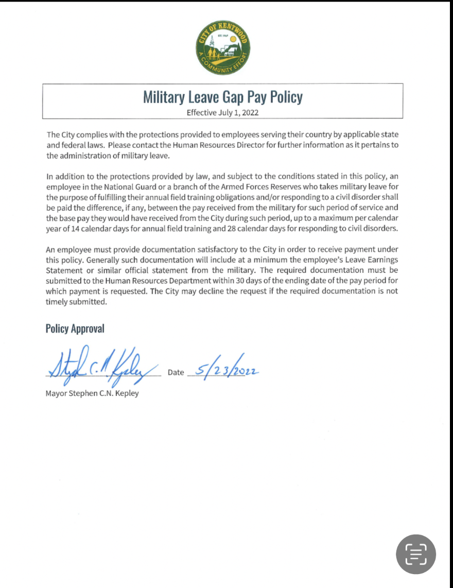 Signed Pay Gap Policy