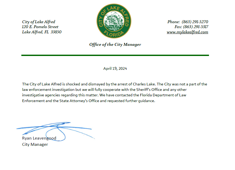 City Manager of City of Lake Alfred Statement.png