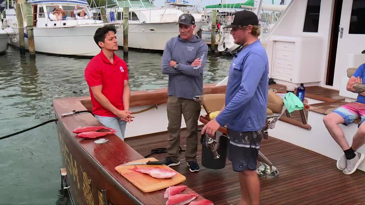 Joel Lopez speaks to Fish Hog boaters about Lake Okeechobee water releases
