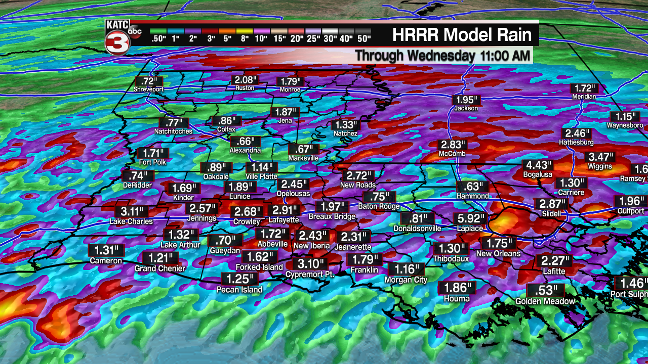 Extended HRRR Accumulation Acadiana.png