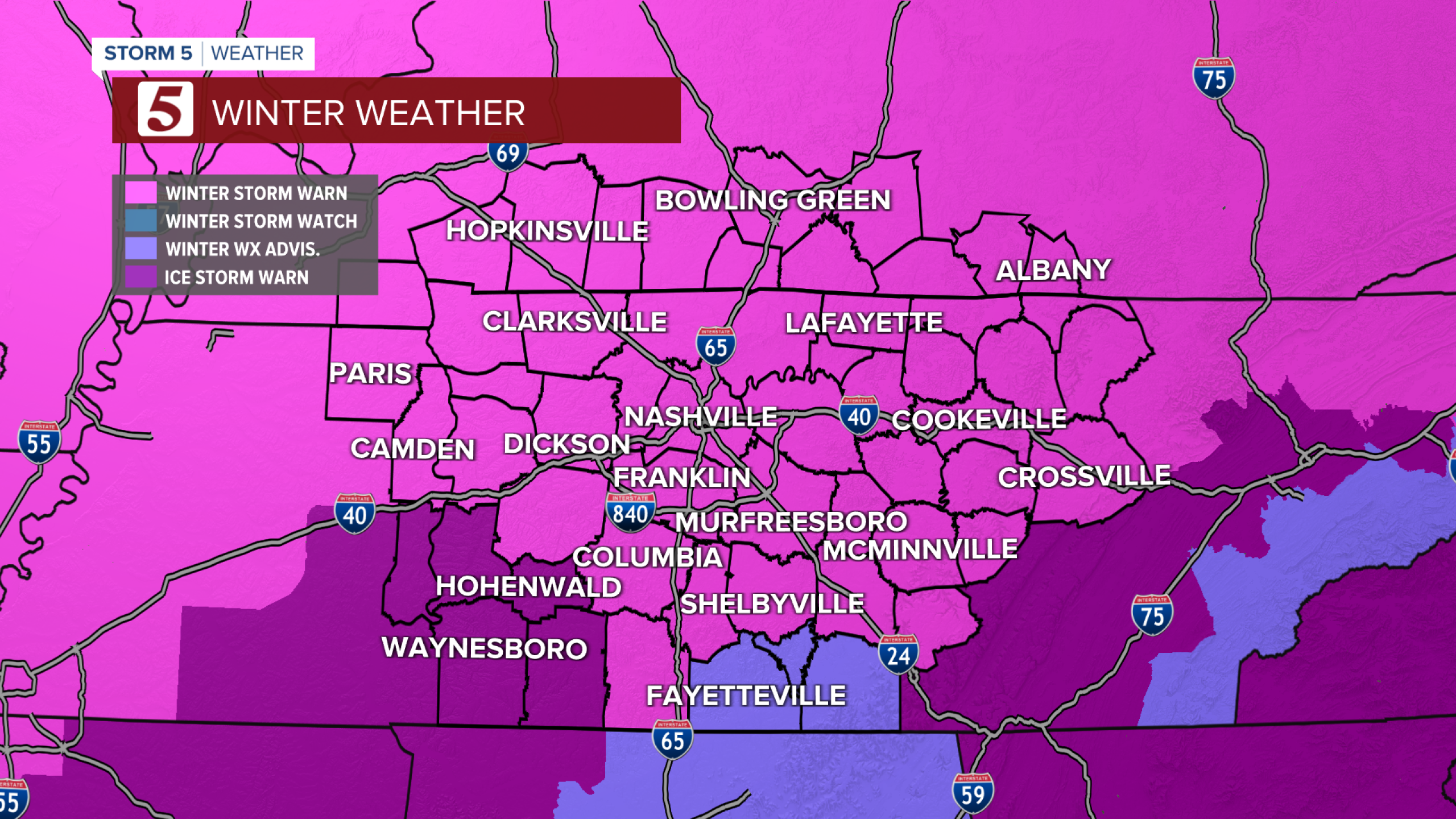 Winter Storm Warning until 6pm Sunday