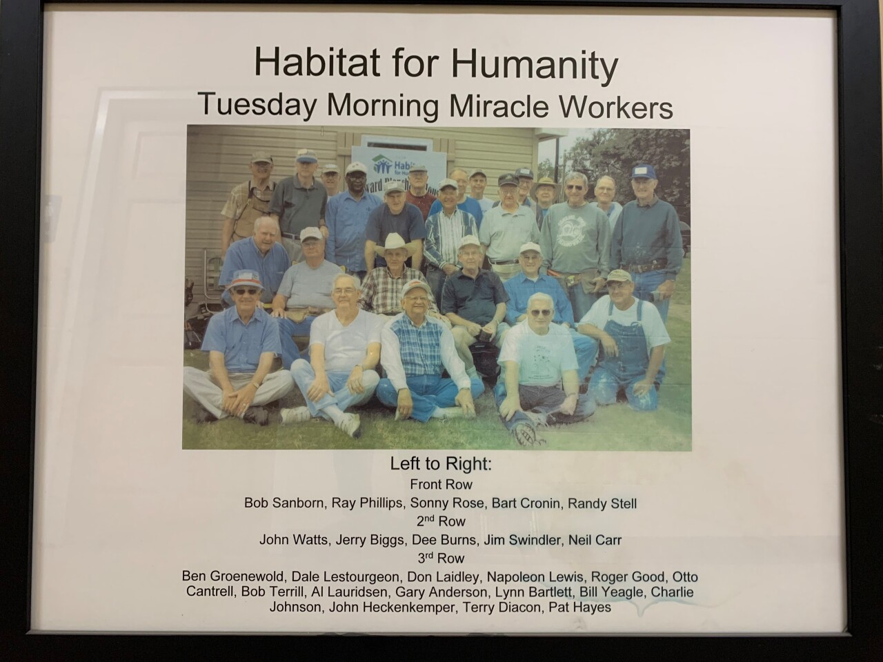 Tuesday morning Habitat for Humanity 