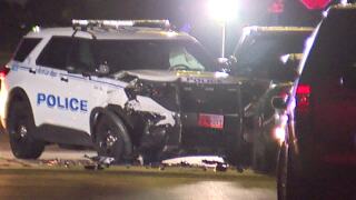 Police vehicle hit during early morning chase in North Las Vegas, suspect in custody