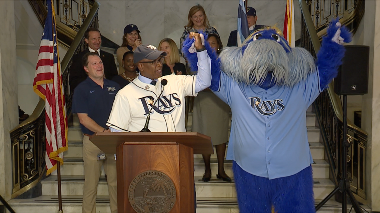 Mayor Welch press conference ahead of Rays Opening Day