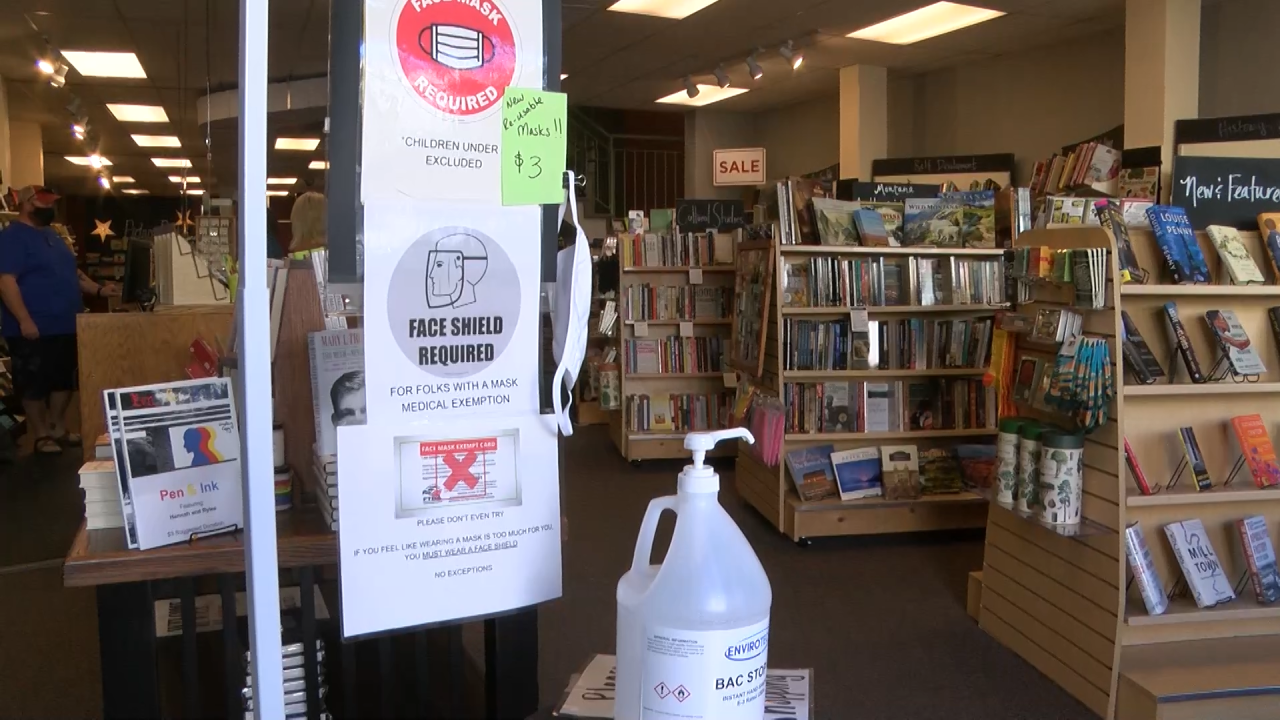 COVID precautions at Montana Book Co.