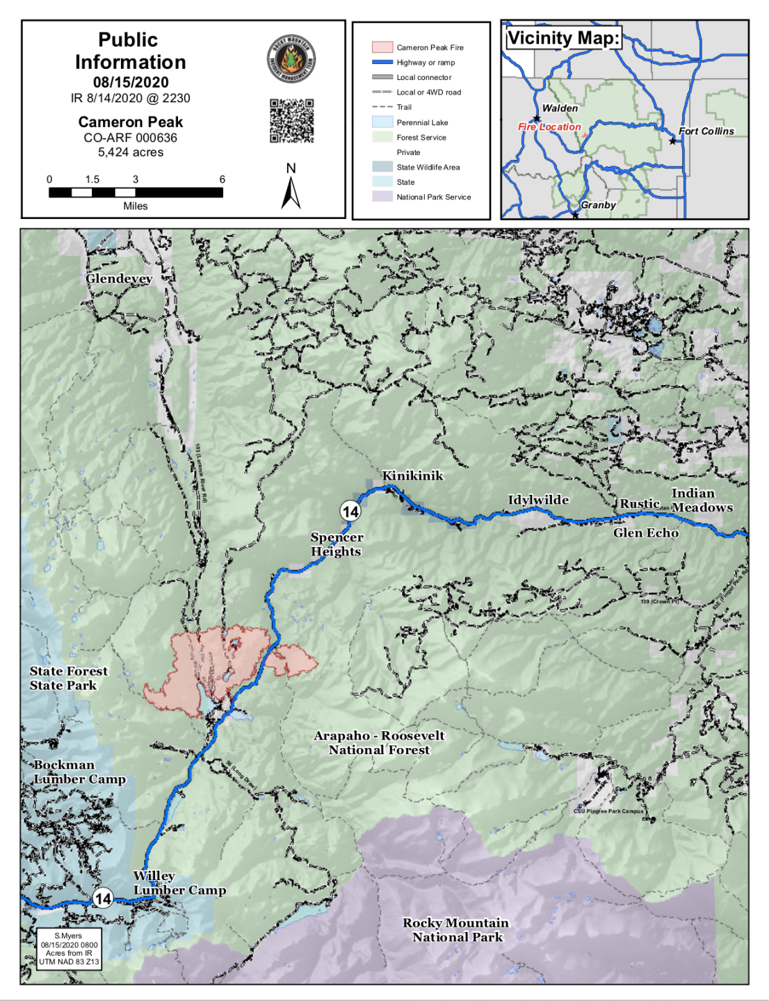 cameronpeak map saturday morning aug 15