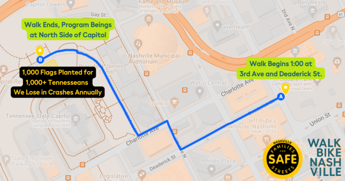 Walk Bike Nashville hosts memorial walk for road traffic victims - Vimarsana News