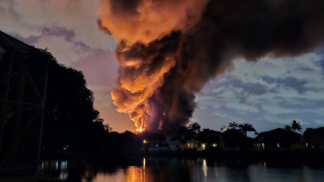 A fuel truck engulfed in flames on Florida's Turnpike between Hypoluxo Road and Boynton Beach Boulevard in west Boynton Beach on Dec. 8, 2023.jpg