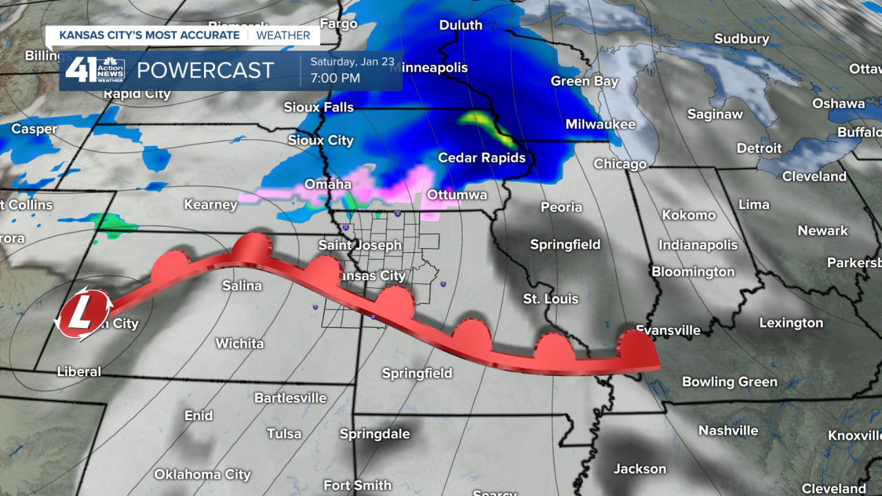 Surface Forecast 7 PM Saturday