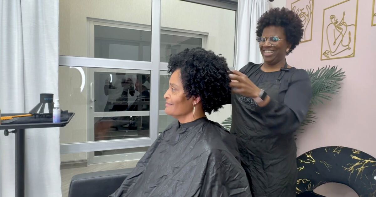 Specializing in natural hair care, a black-owned salon in the local area
